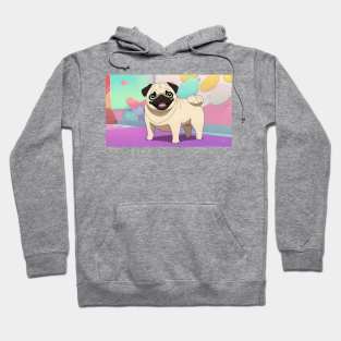 Smiling Pug Dog Portrait Hoodie